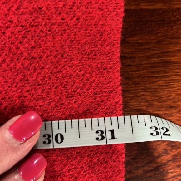 Womens Pullover Tunic Sweater Red Black S/M Large Scale Plaid Stretch Soft Comfy - Picture 10 of 11